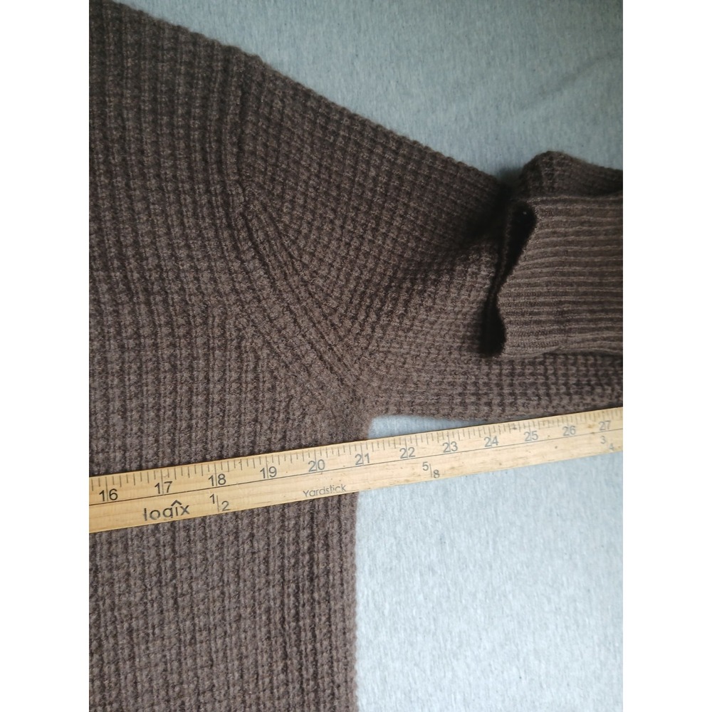 White Warren Cashmere Sweater Medium Waffle Knit Pullover Turtleneck Cozy Luxury - Picture 7 of 13